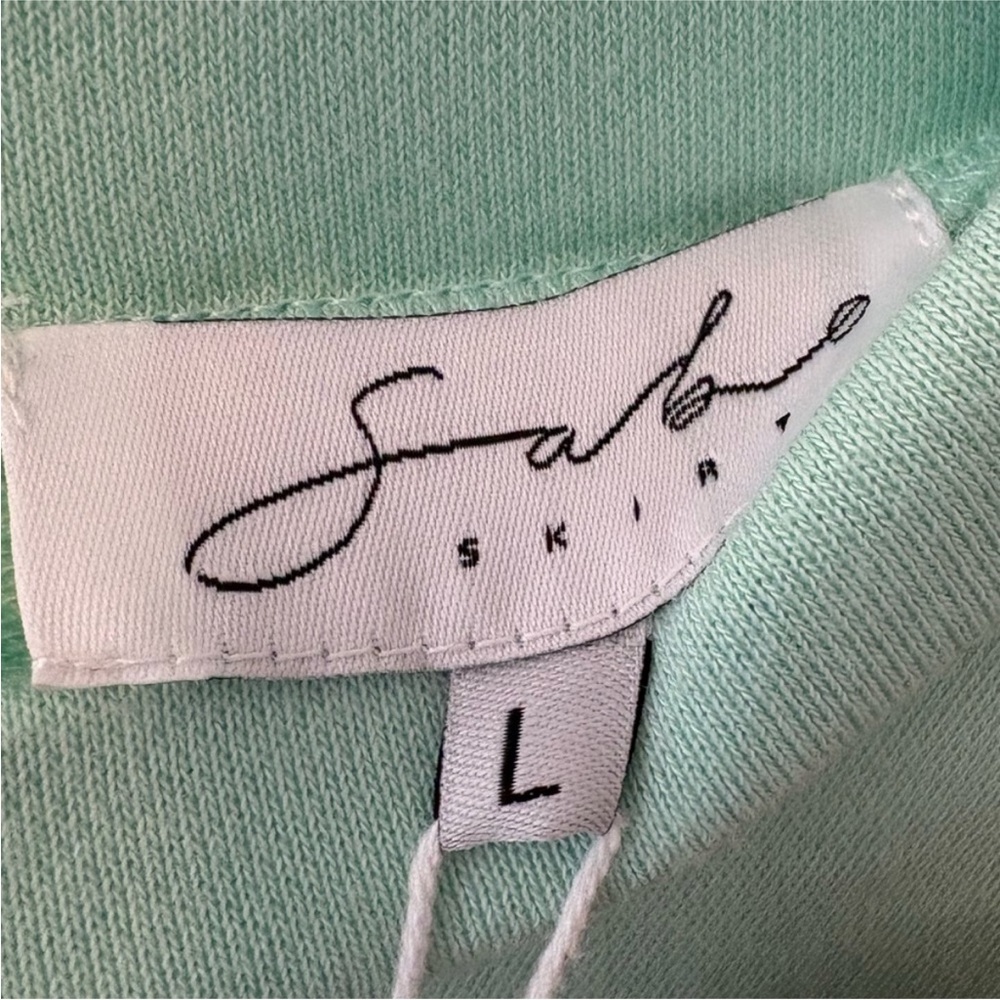 New Sabo Skirt Mint Green Long Sleeve Women's Dress Size Large  Cotton Blend - Picture 5 of 11